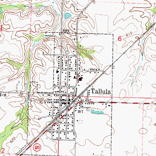 Topographic Map of Tallula Elementary School, IL