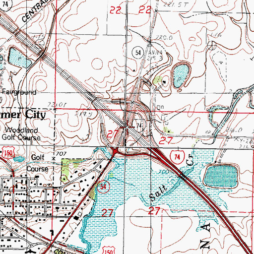 Topographic Map of Interchange 159, IL