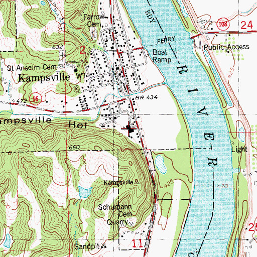 Topographic Map of Calhoun Junior High School, IL