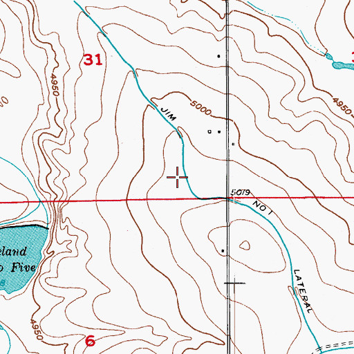 Topographic Map of Jim Number 1 Lateral, CO