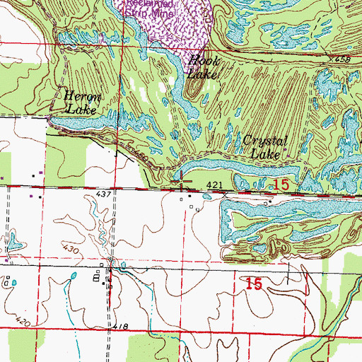 Topographic Map of Four Mile Prairie Post Office (historical), IL