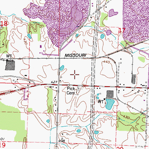 Topographic Map of Pinckneyville Community Hospital, IL