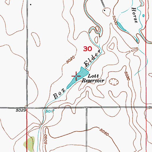Topographic Map of Lott Reservoir, CO