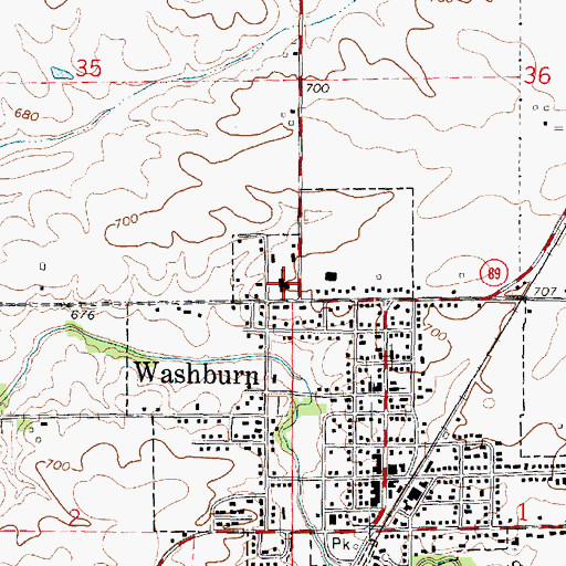 Topographic Map of Lowpoint-Washburn Elementary School, IL