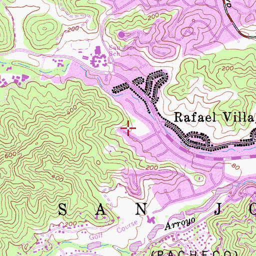 Topographic Map of Josef Hoog Park, CA