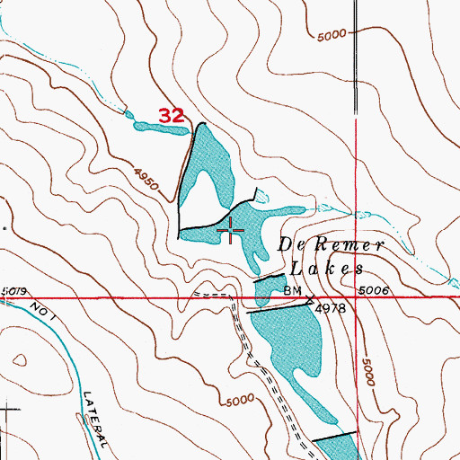 Topographic Map of De Remer Lakes, CO