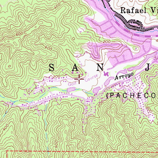 Topographic Map of Marin Country Club, CA
