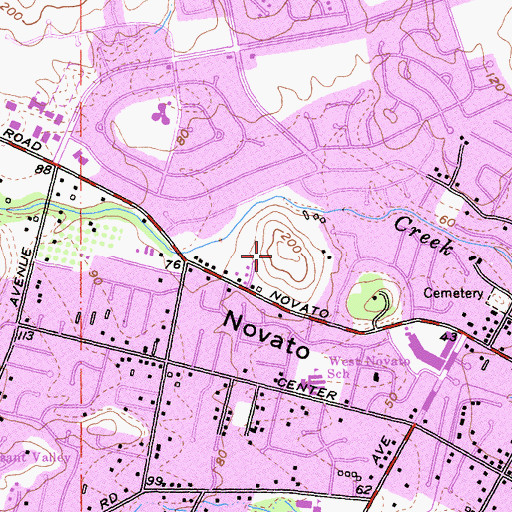 Topographic Map of Miwok Park, CA