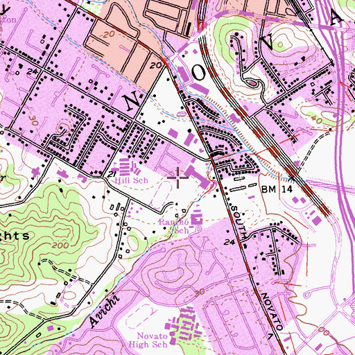 Topographic Map of Nave Shopping Center, CA