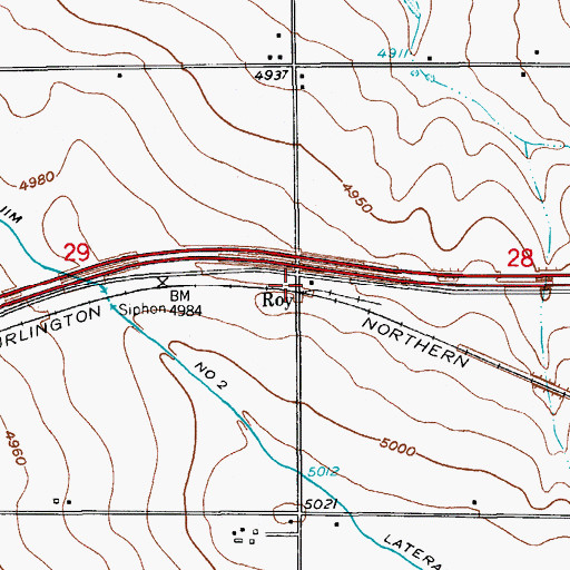 Topographic Map of Roy, CO