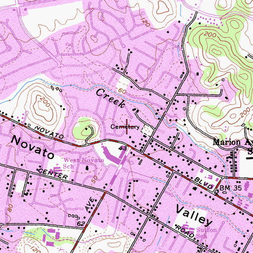 Topographic Map of Pioneer Park, CA