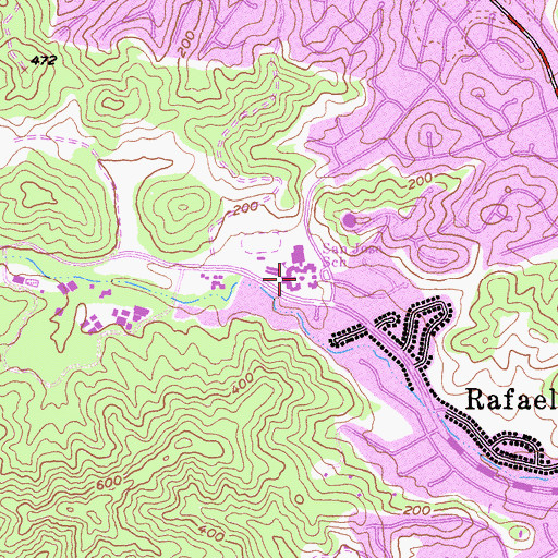 Topographic Map of San Jose Middle School, CA