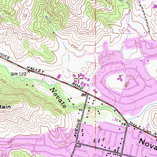 Topographic Map of San Marin High School, CA