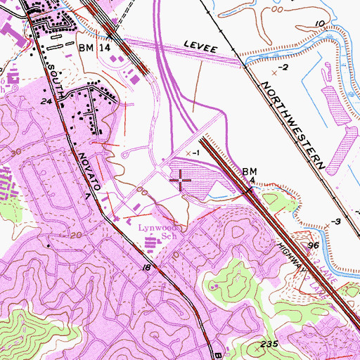 Topographic Map of Scottsdale Pond, CA