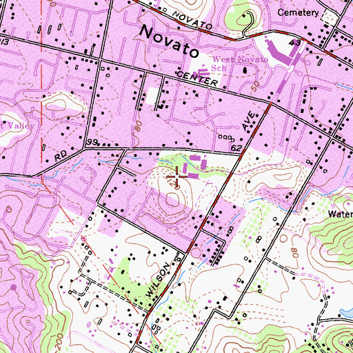 Topographic Map of Sinaloa Middle School, CA
