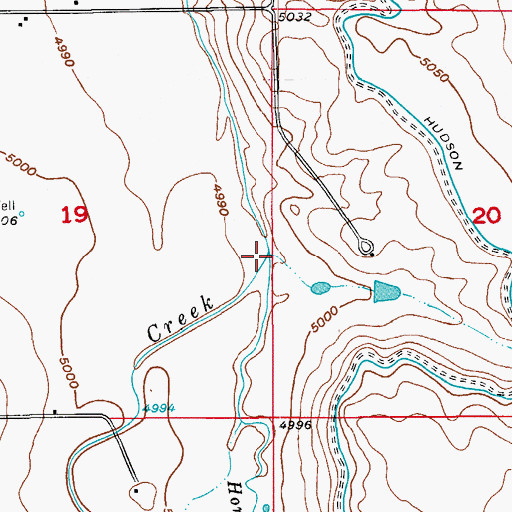 Topographic Map of Horse Creek, CO