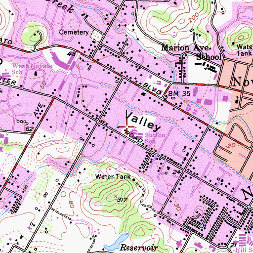 Topographic Map of Sutton Park, CA
