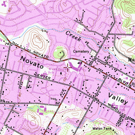 Topographic Map of The Square Shopping Center, CA