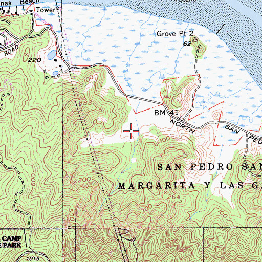 Topographic Map of Back Ranch Meadows Campground, CA