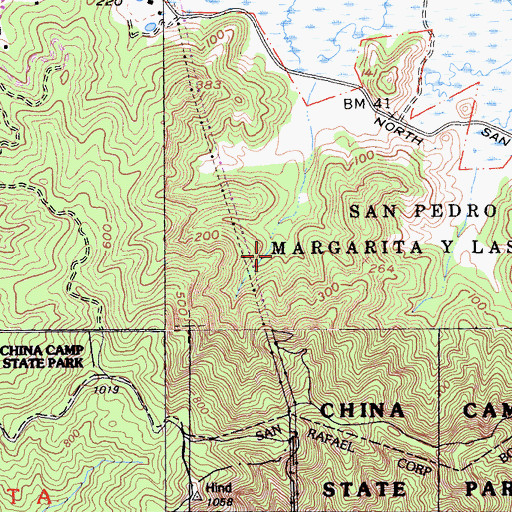 Topographic Map of Back Ranch Meadows Fire Trail, CA