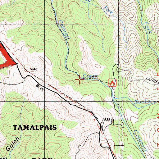 Topographic Map of Cataract Trail, CA