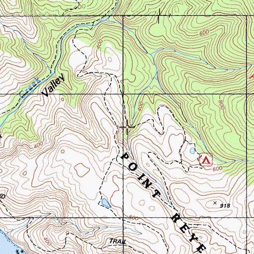 Topographic Map of Glen Camp Trail, CA