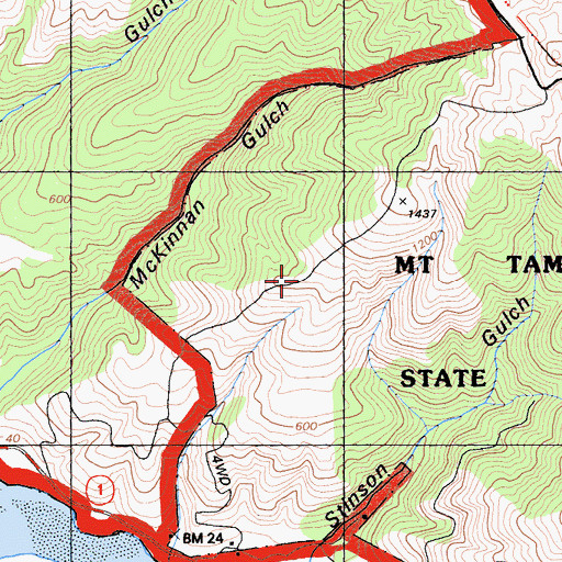 Topographic Map of McKennan Trail, CA