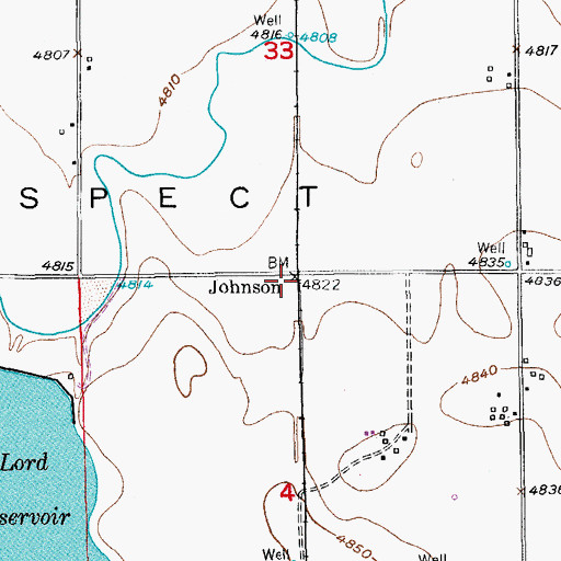 Topographic Map of Johnson, CO