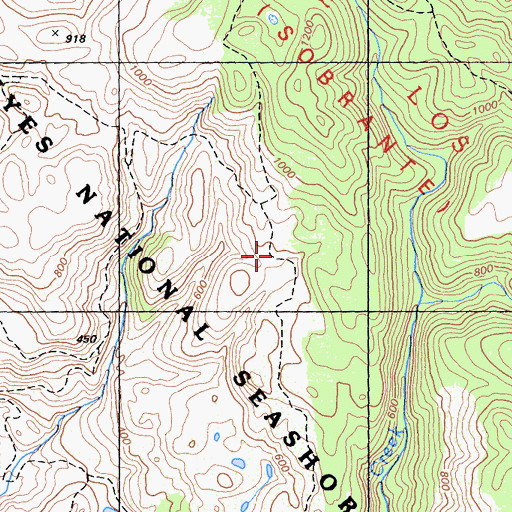 Topographic Map of Old Out Road Trail, CA