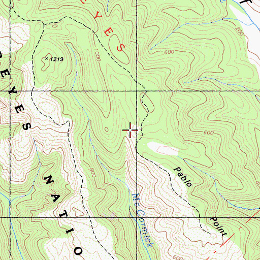 Topographic Map of Pablo Point Trail, CA