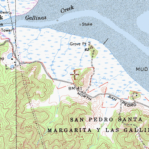 Topographic Map of Pickleweed Marsh Trail, CA