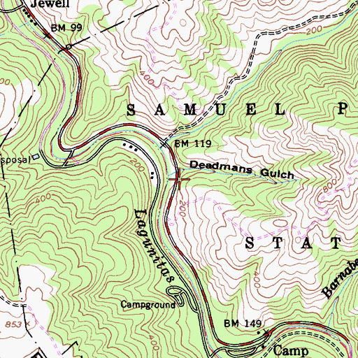Topographic Map of Taylor Cemetery, CA