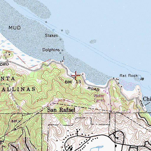 Topographic Map of Weber Point Picnic Area, CA
