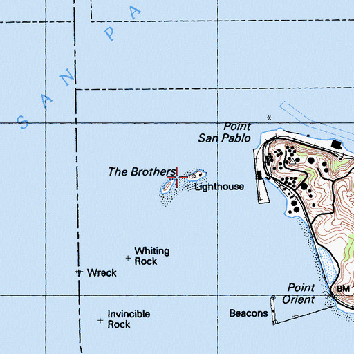Topographic Map of East Brother Lighthouse, CA