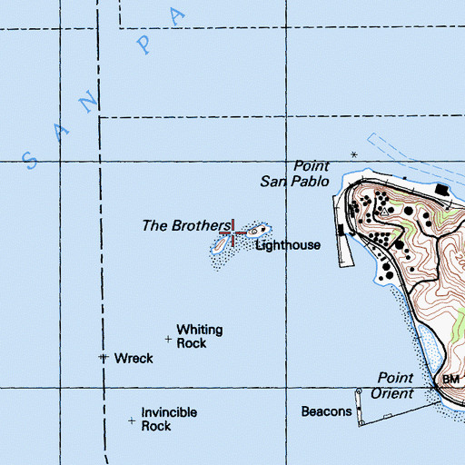 Topographic Map of East Brother Lighthouse, CA