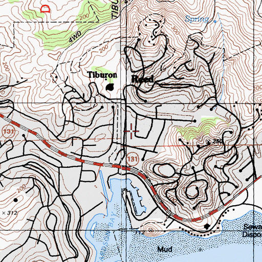 Topographic Map of Bel Aire, CA