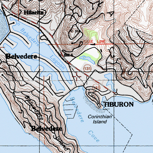 Topographic Map of Boardwalk Shopping Center, CA