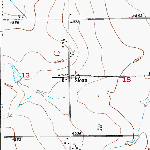 Topographic Map of Sloan, CO