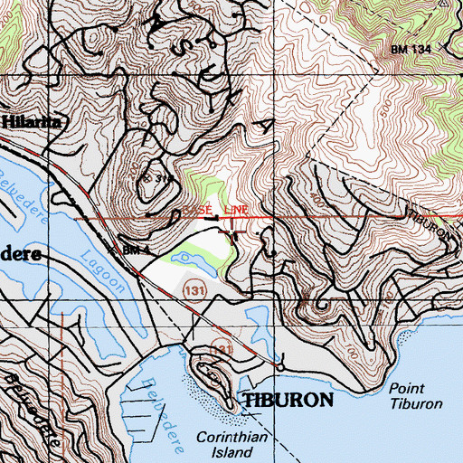 Topographic Map of Old Saint Hilarys Historic Preserve, CA