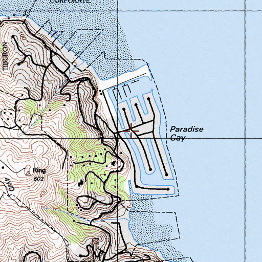 Topographic Map of Paradise Cay, CA