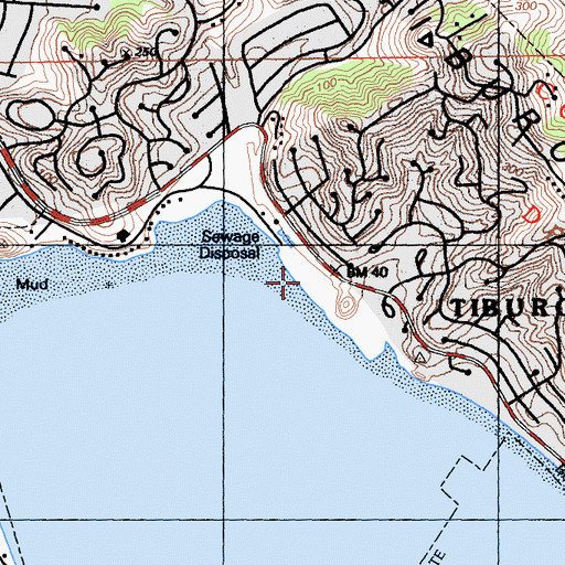 Topographic Map of Richardson Bay Park, CA