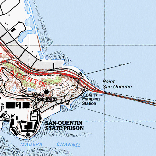 Topographic Map of Shoreline Band Park, CA