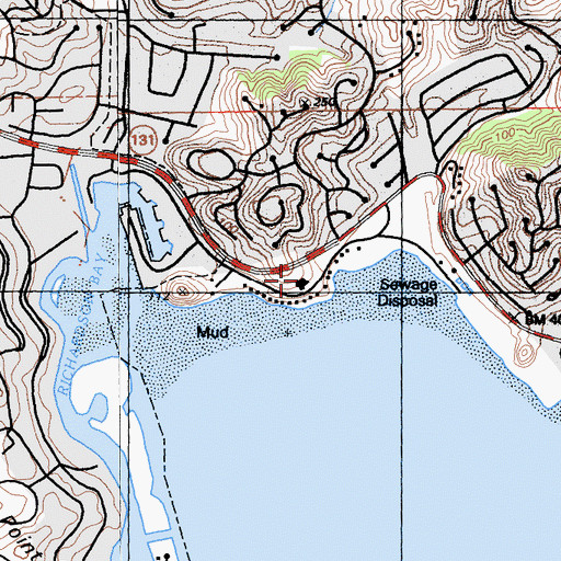 Topographic Map of Tiburon Baptist Church, CA