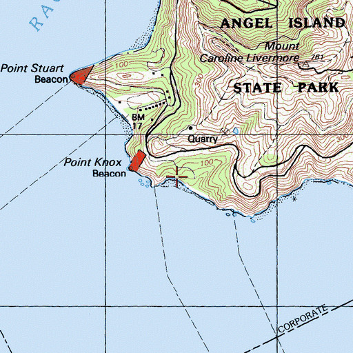 Topographic Map of Alcatraz Gardens, CA