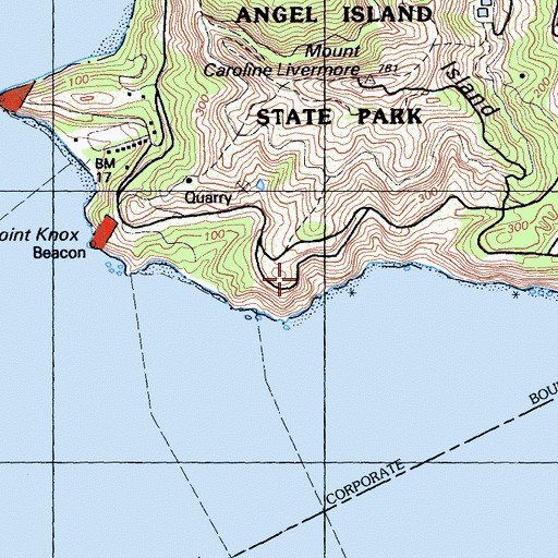 Topographic Map of Battery Drew (historical), CA