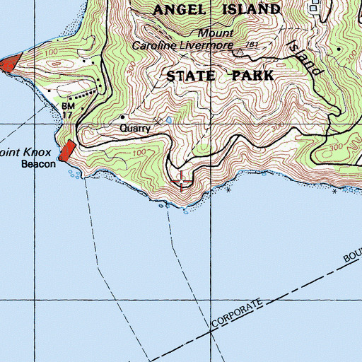 Topographic Map of Battery Drew (historical), CA