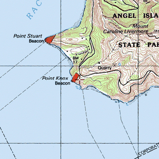 Topographic Map of Battery Ledyard (historical), CA
