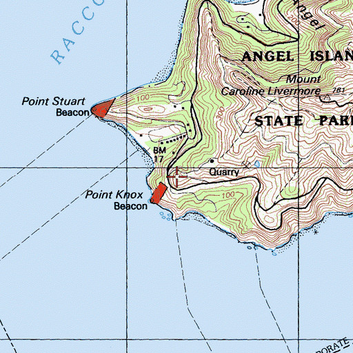 Topographic Map of Battery Wallace (historical), CA