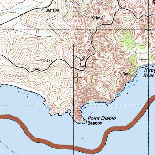 Topographic Map of Hawk Hill, CA