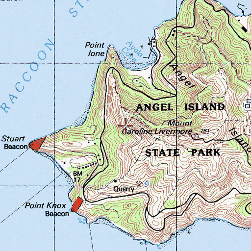 Topographic Map of Sunset Trail, CA